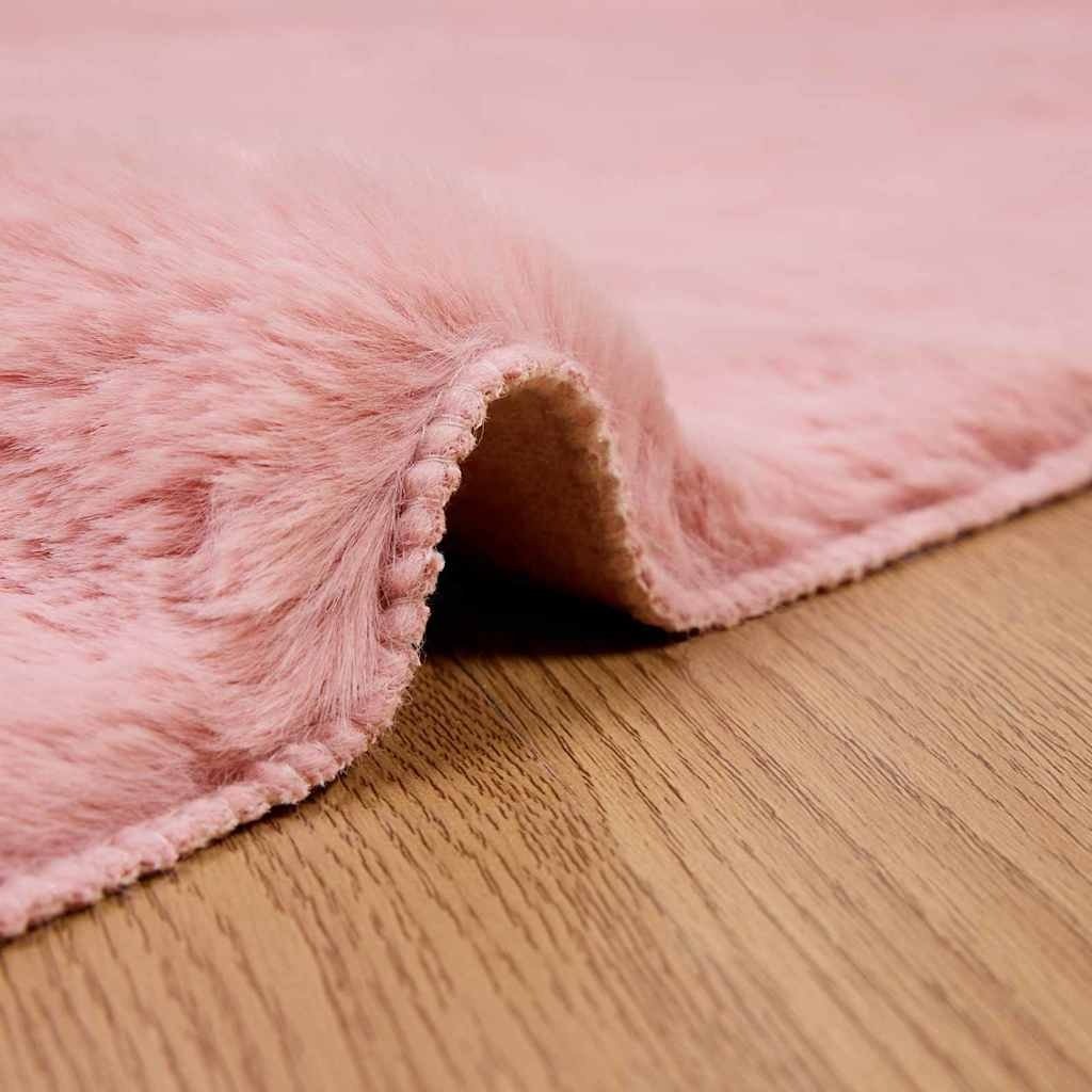 VidaXL Nep Konijnenbont Tapijt Roze 80 x 250 cm Polyester