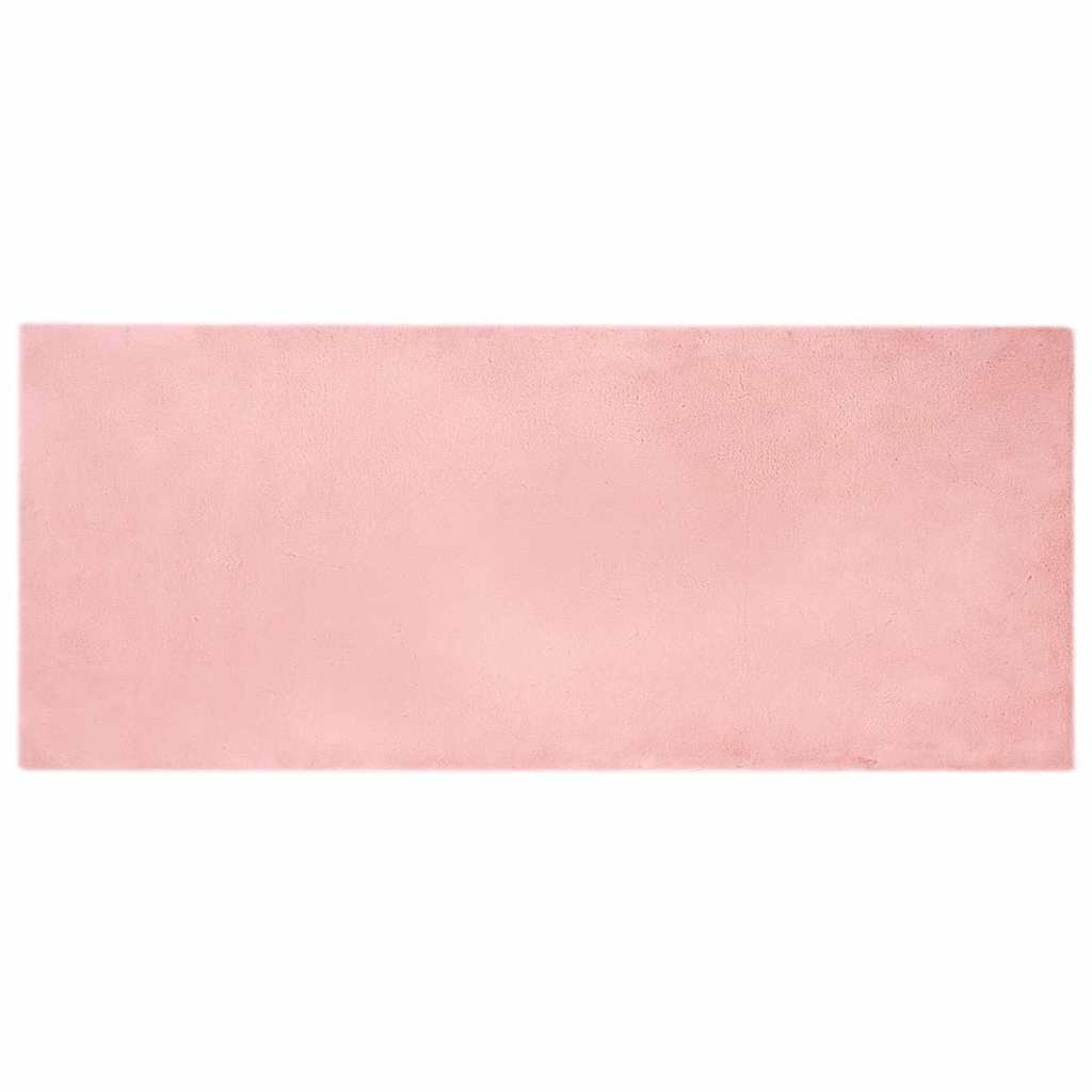 VidaXL Nep Konijnenbont Tapijt Roze 80 x 200 cm Polyester
