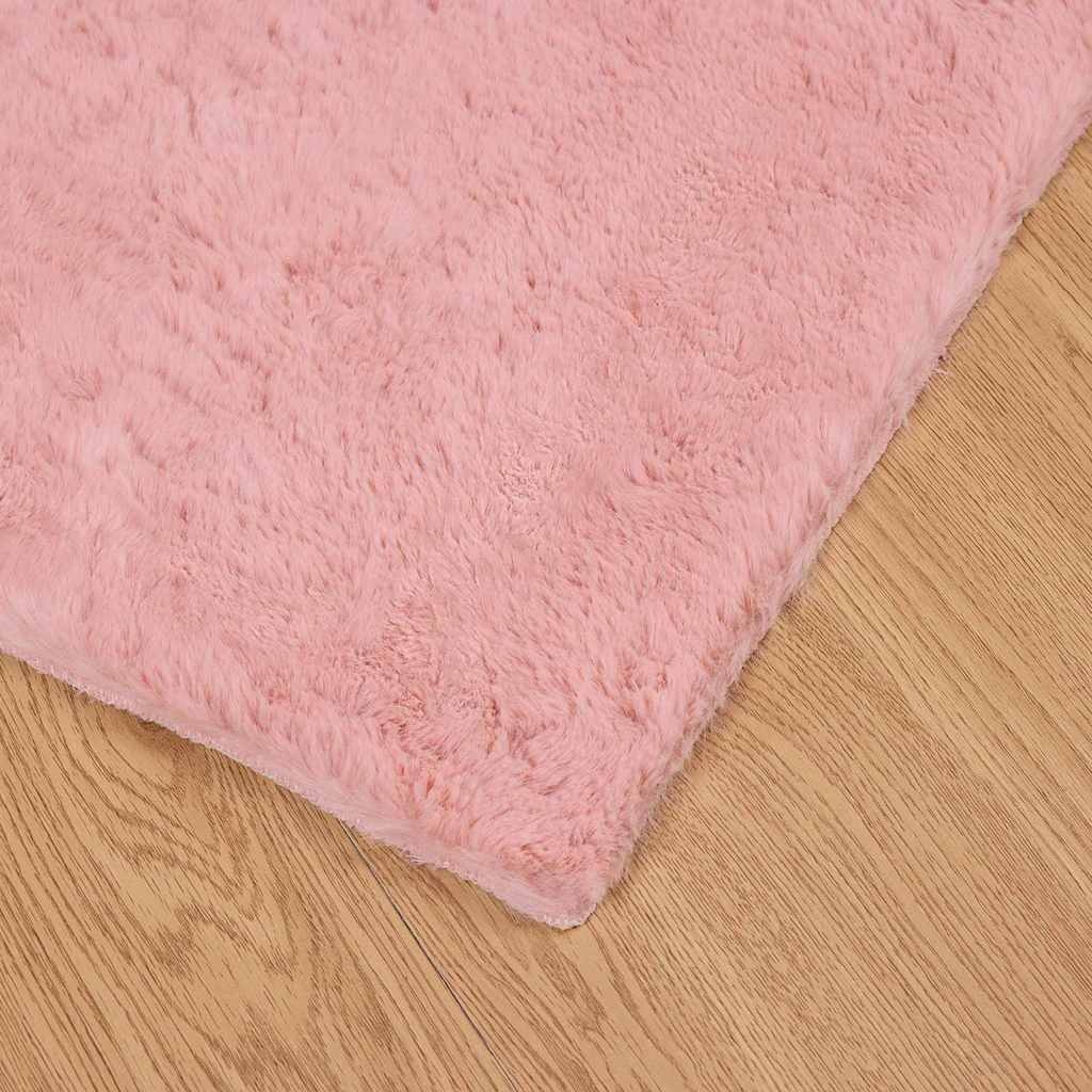 VidaXL Nep Konijnenbont Tapijt Roze 80 x 150 cm Polyester