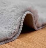 VidaXL Nep Konijnenbont Tapijt Grijs Ø 120 cm Polyester