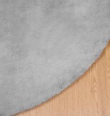 VidaXL Nep Konijnenbont Tapijt Grijs Ø 120 cm Polyester