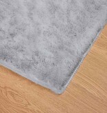 VidaXL Nep Konijnenbont Tapijt Grijs 120 x 120 cm Polyester