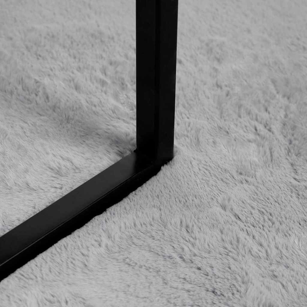 VidaXL Nep Konijnenbont Tapijt Grijs 140 x 200 cm Polyester