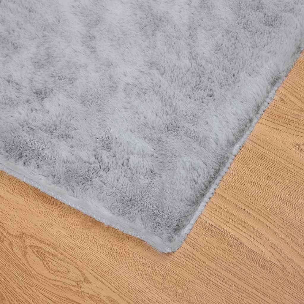 VidaXL Nep Konijnenbont Tapijt Grijs 120 x 170 cm Polyester