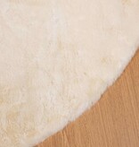 VidaXL Nep Konijnenbont Tapijt Crème Ø 200 cm Polyester