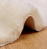 VidaXL Nep Konijnenbont Tapijt Crème Ø 120 cm Polyester