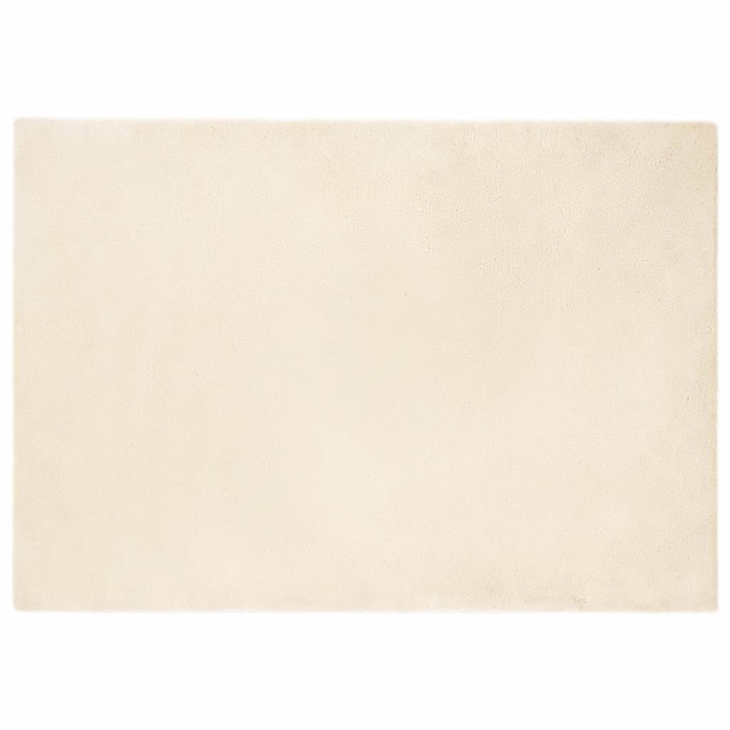 VidaXL Nep Konijnenbont Tapijt Crème 140 x 200 cm Polyester