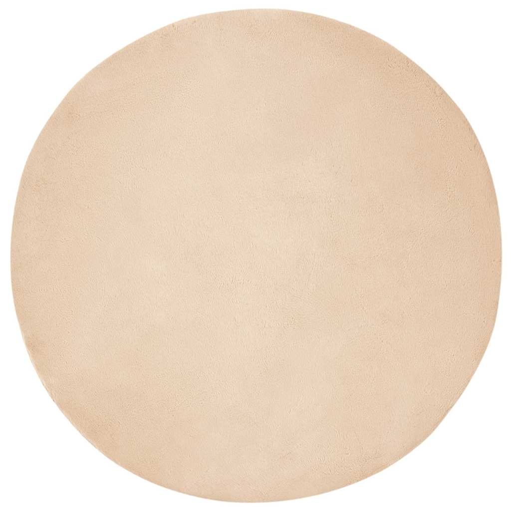 VidaXL Nep Konijnenbont Tapijt Beige Ø 200 cm Polyester