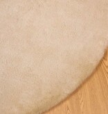 VidaXL Nep Konijnenbont Tapijt Beige Ø 200 cm Polyester