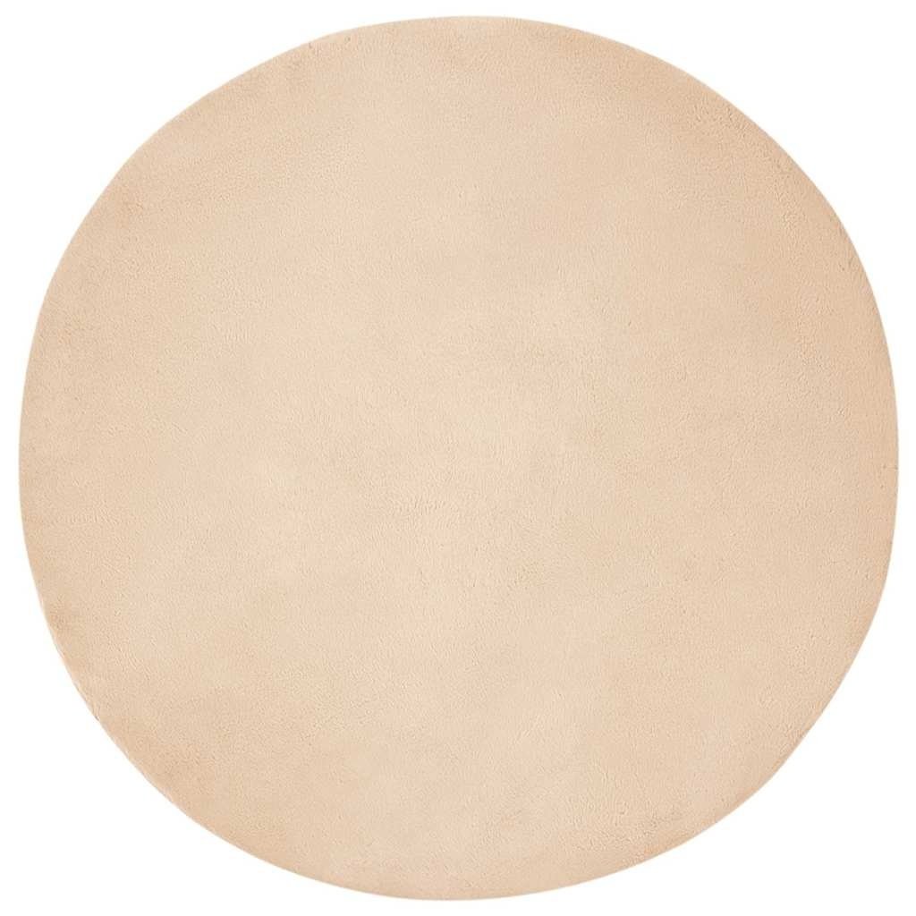 VidaXL Nep Konijnenbont Tapijt Beige Ø 160 cm Polyester