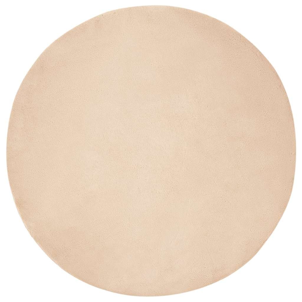 VidaXL Nep Konijnenbont Tapijt Beige Ø 120 cm Polyester