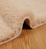 VidaXL Nep Konijnenbont Tapijt Beige Ø 120 cm Polyester