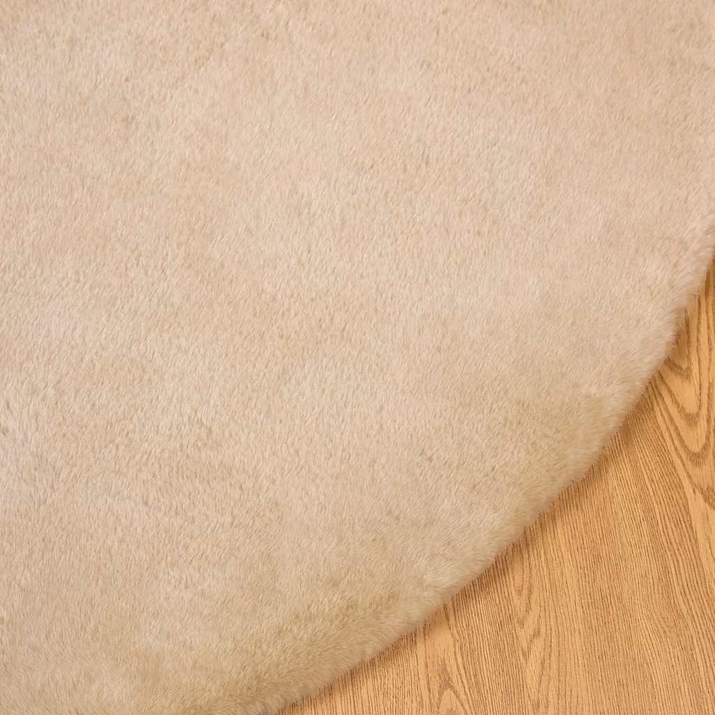 VidaXL Nep Konijnenbont Tapijt Beige Ø 120 cm Polyester