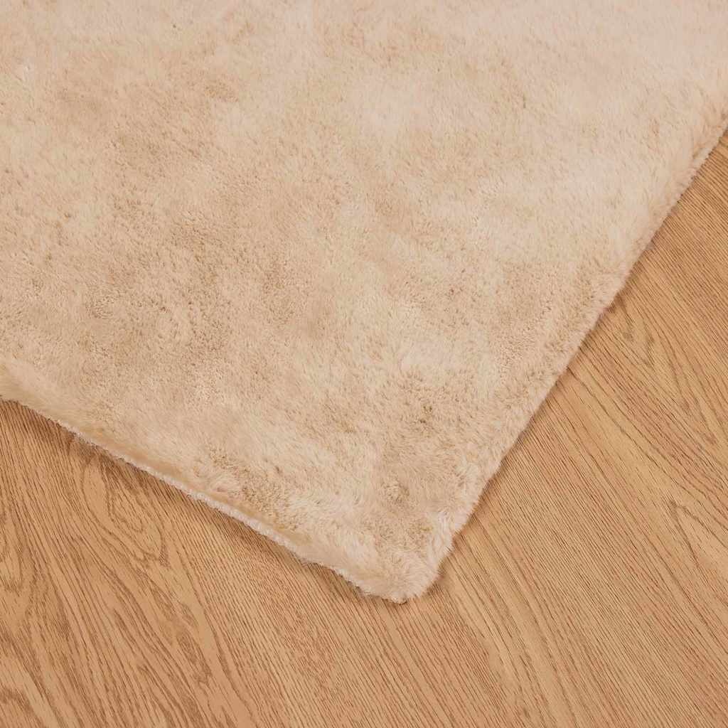 VidaXL Nep Konijnenbont Tapijt Beige 140 x 200 cm Polyester