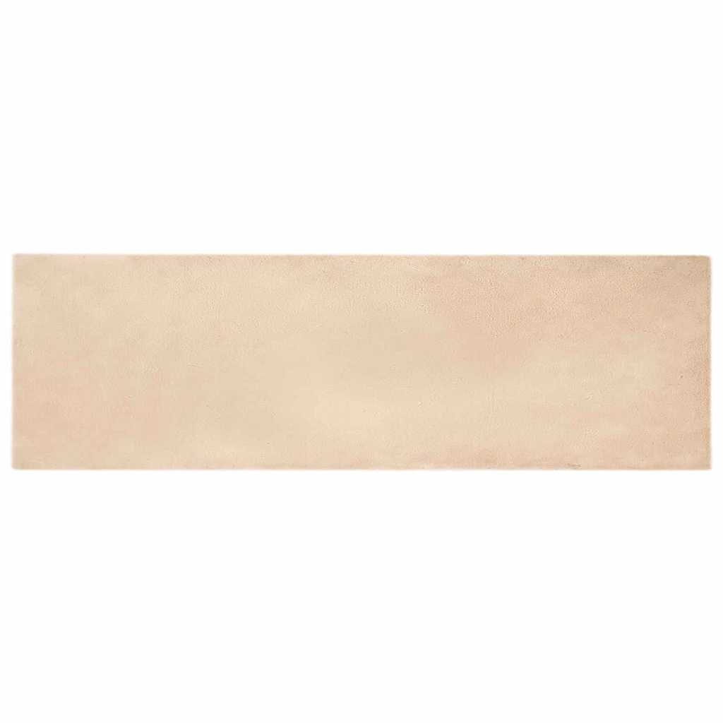 VidaXL Nep Konijnenbont Tapijt Beige 80 x 250 cm Polyester