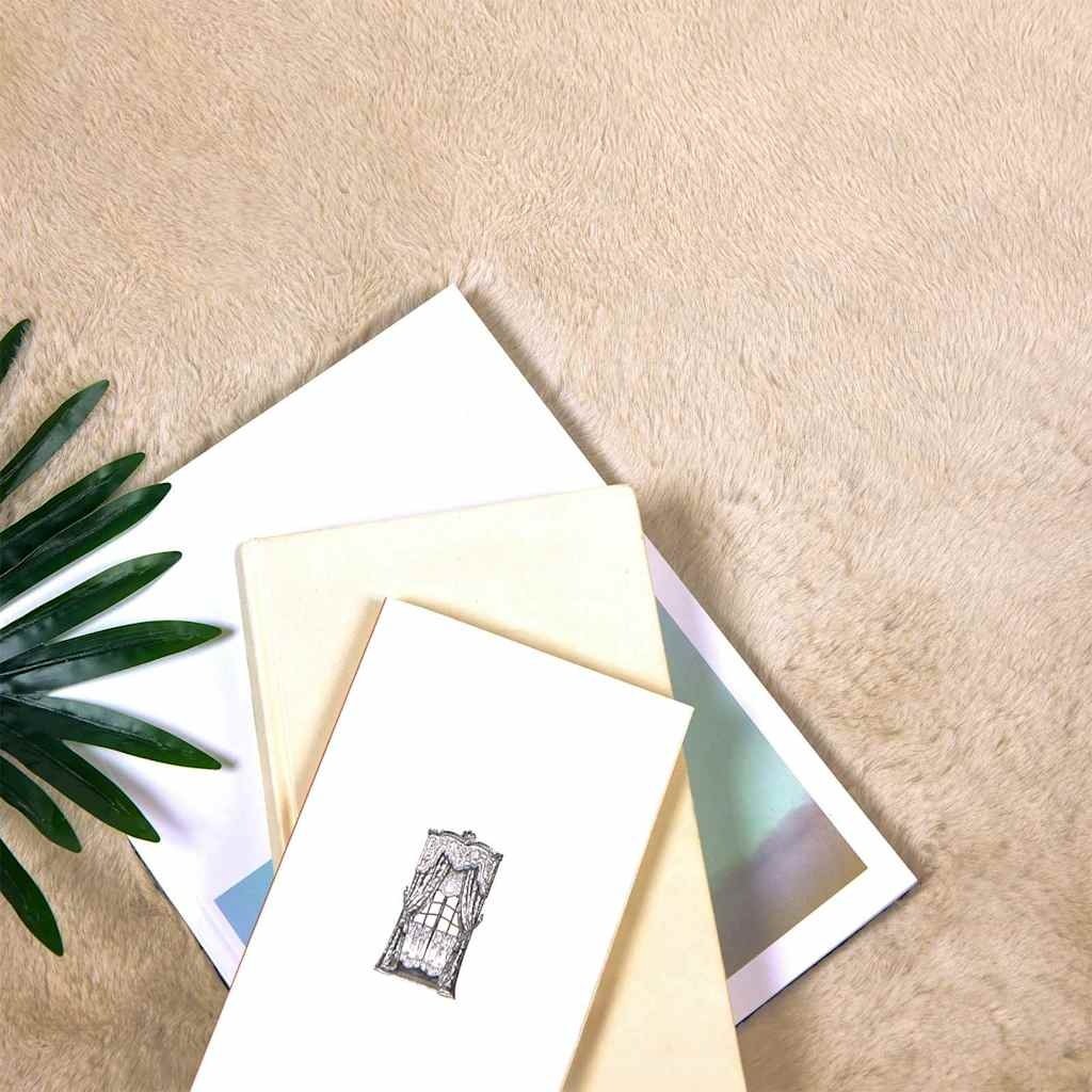 VidaXL Nep Konijnenbont Tapijt Beige 80 x 250 cm Polyester