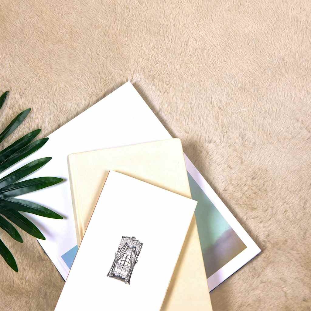 VidaXL Nep Konijnenbont Tapijt Beige 80 x 150 cm Polyester