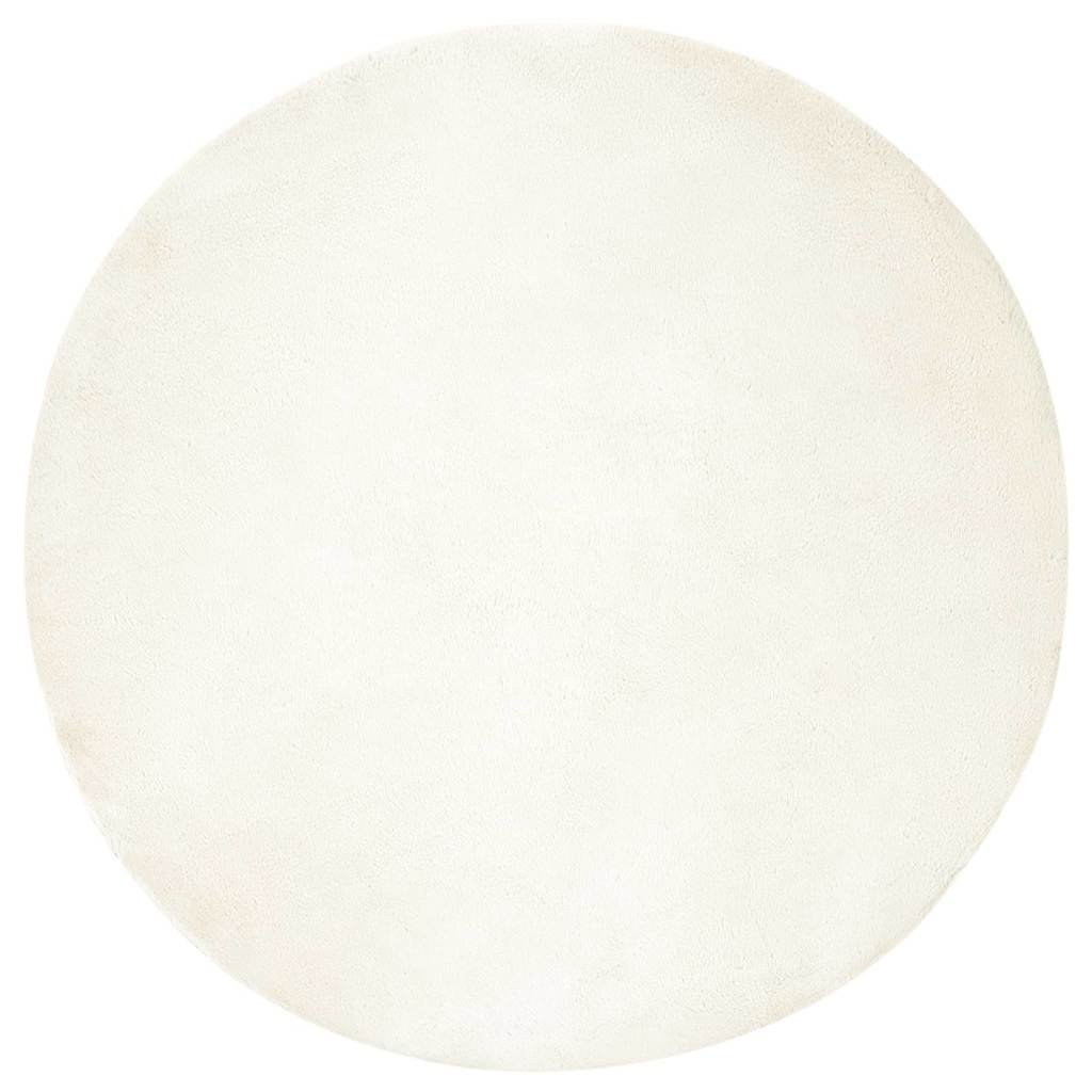 VidaXL Nep Konijnenbont Tapijt Wit Ø 160 cm Polyester