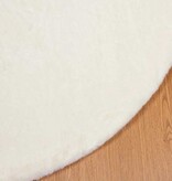 VidaXL Nep Konijnenbont Tapijt Wit Ø 120 cm Polyester