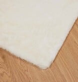 VidaXL Nep Konijnenbont Tapijt Wit 240 x 240 cm Polyester