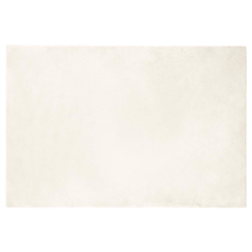 VidaXL Nep Konijnenbont Tapijt Wit 120 x 170 cm Polyester