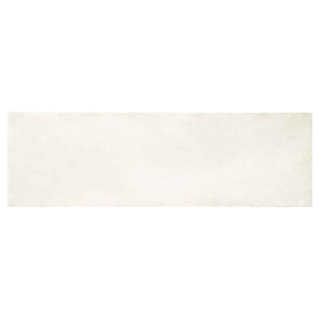 VidaXL Nep Konijnenbont Tapijt Wit 80 x 250 cm Polyester