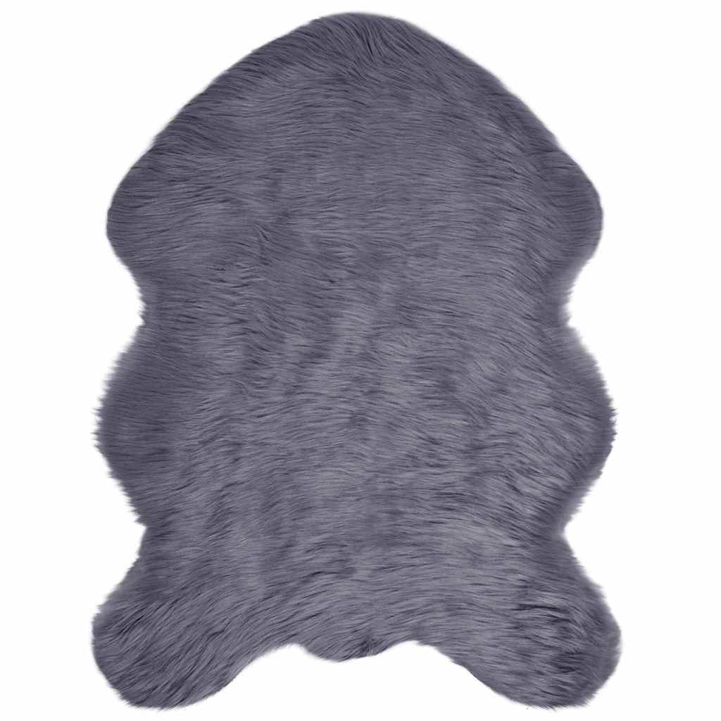 VidaXL Nepleer Schapenvacht Tapijt Antraciet 80 x 120 cm Polyester