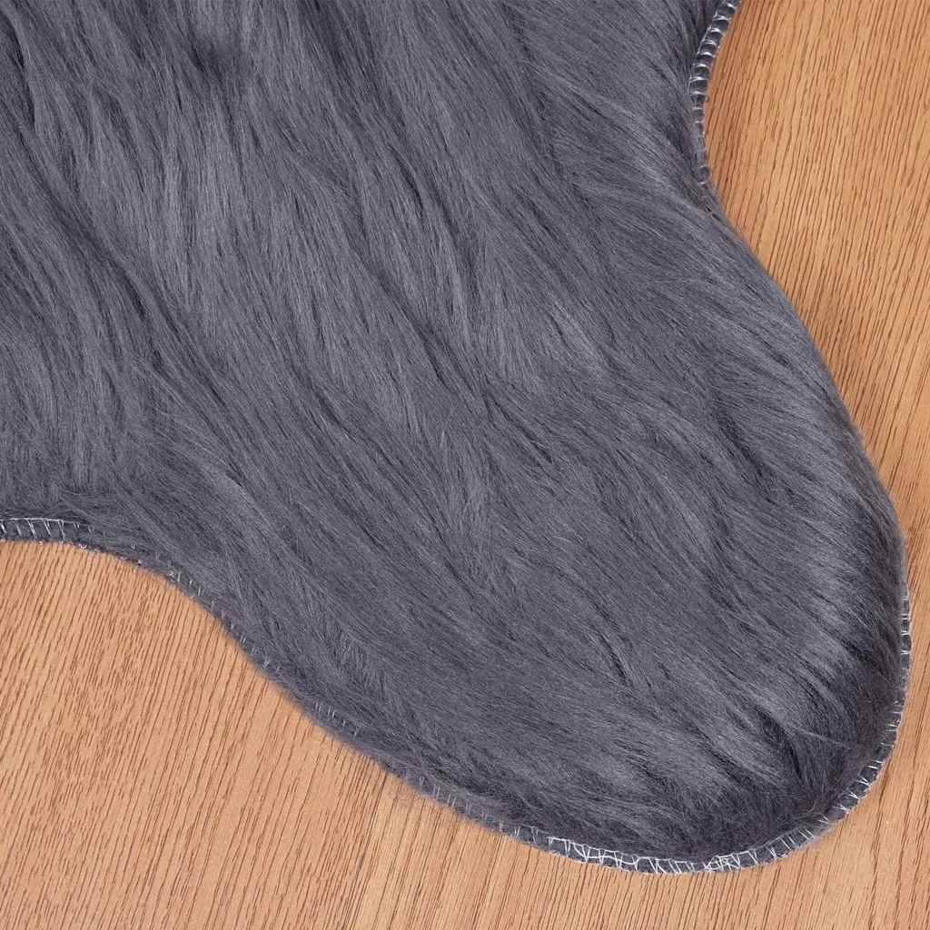 VidaXL Nepleer Schapenvacht Tapijt Antraciet 50 x 80 cm Polyester