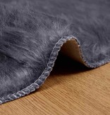 VidaXL Nepleer Schapenvacht Tapijt Antraciet 120 x 120 cm Polyester