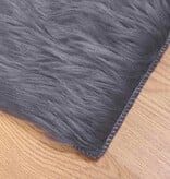 VidaXL Nepleer Schapenvacht Tapijt Antraciet 120 x 120 cm Polyester
