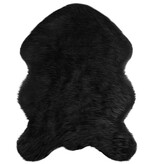 VidaXL Nepleer Schapenvacht Tapijt Zwart 80 x 120 cm Polyester