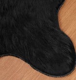 VidaXL Nepleer Schapenvacht Tapijt Zwart 80 x 120 cm Polyester