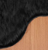 VidaXL Nepleer Schapenvacht Tapijt Zwart 60 x 90 cm Polyester
