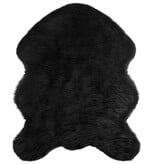 VidaXL Nepleer Schapenvacht Tapijt Zwart 50 x 80 cm Polyester