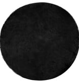 VidaXL Nepleer Schapenvacht Tapijt Zwart 200 x 200 cm Polyester