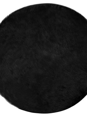 VidaXL Nepleer Schapenvacht Tapijt Zwart 200 x 200 cm Polyester