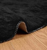VidaXL Nepleer Schapenvacht Tapijt Zwart 200 x 200 cm Polyester