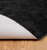 VidaXL Nepleer Schapenvacht Tapijt Zwart 200 x 200 cm Polyester