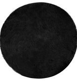 VidaXL Nepleer Schapenvacht Tapijt Zwart 100 x 100 cm Polyester