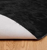 VidaXL Nepleer Schapenvacht Tapijt Zwart 100 x 100 cm Polyester