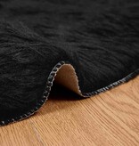 VidaXL Nepleer Schapenvacht Tapijt Zwart 80 x 80 cm Polyester