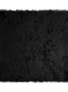 VidaXL Nepleer Schapenvacht Tapijt Zwart 200 x 280 cm Polyester