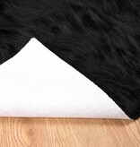 VidaXL Nepleer Schapenvacht Tapijt Zwart 200 x 280 cm Polyester