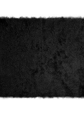 VidaXL Nepleer Schapenvacht Tapijt Zwart 230 x 160 cm Polyester