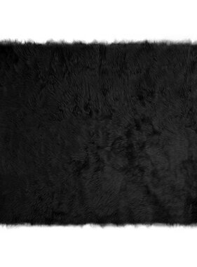VidaXL Nepleer Schapenvacht Tapijt Zwart 120 x 170 cm Polyester
