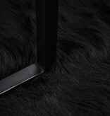 VidaXL Nepleer Schapenvacht Tapijt Zwart 80 x 200 cm Polyester