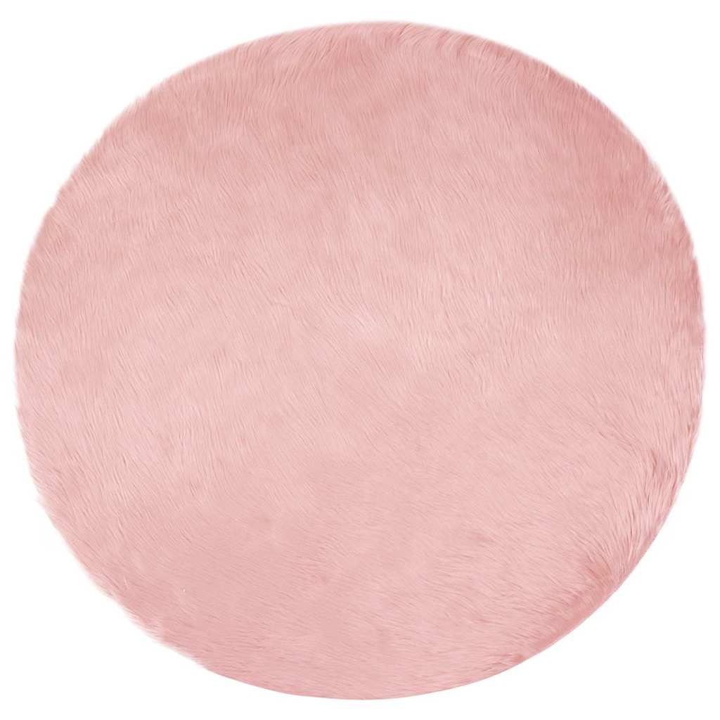 VidaXL Nepleer Schapenvacht Tapijt Roze 160 x 160 cm Polyester