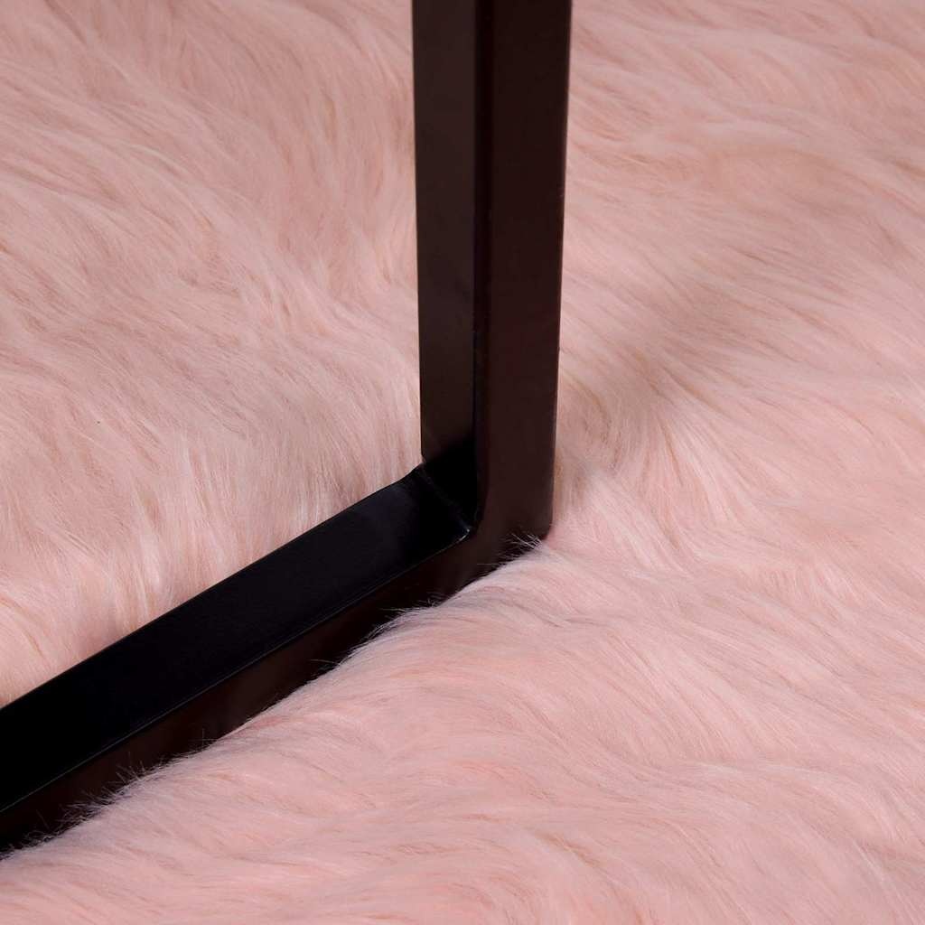 VidaXL Nepleer Schapenvacht Tapijt Roze 120 x 120 cm Polyester