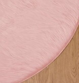 VidaXL Nepleer Schapenvacht Tapijt Roze 120 x 120 cm Polyester