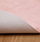 VidaXL Nepleer Schapenvacht Tapijt Roze 120 x 120 cm Polyester